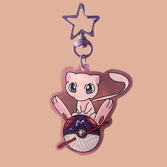cat and yarn sticker and keychain