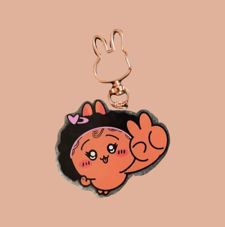 black girl usagi keychain
