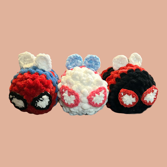 spider bee plushies