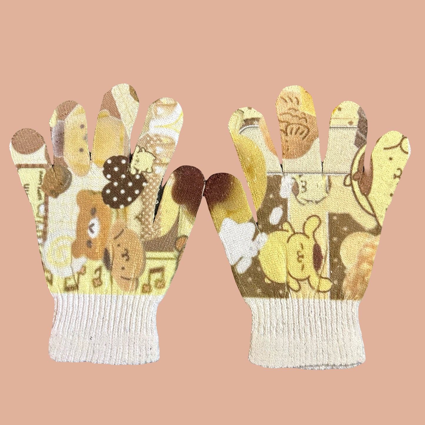 yellow cartoon gloves