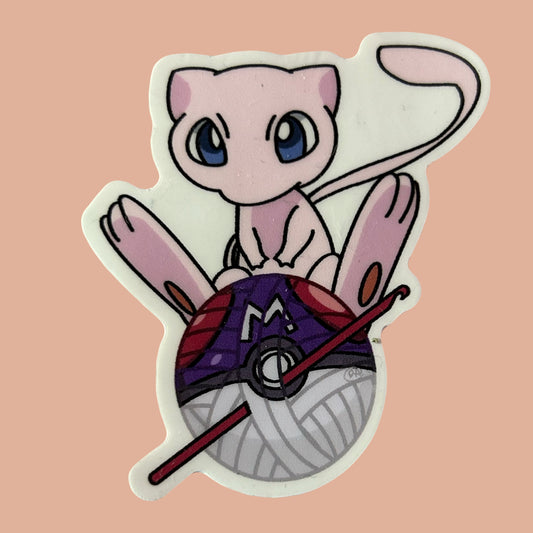 cat and yarn sticker and keychain