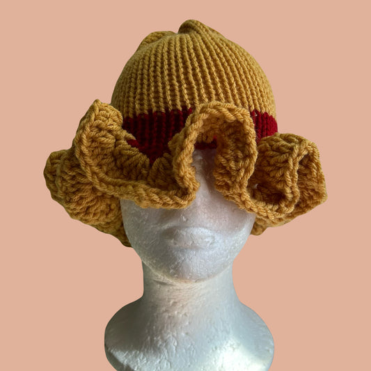 straw hat ruffle hat