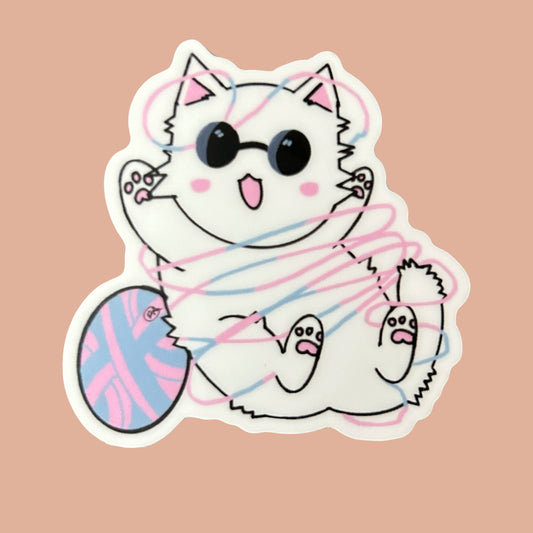 infinity cat sticker and keychain